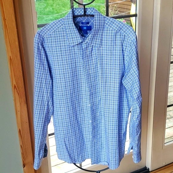 Egara Non-Iron Slim Fit Long Sleeve Casual Button Down Sz. L Shirt - Picture 1 of 11
